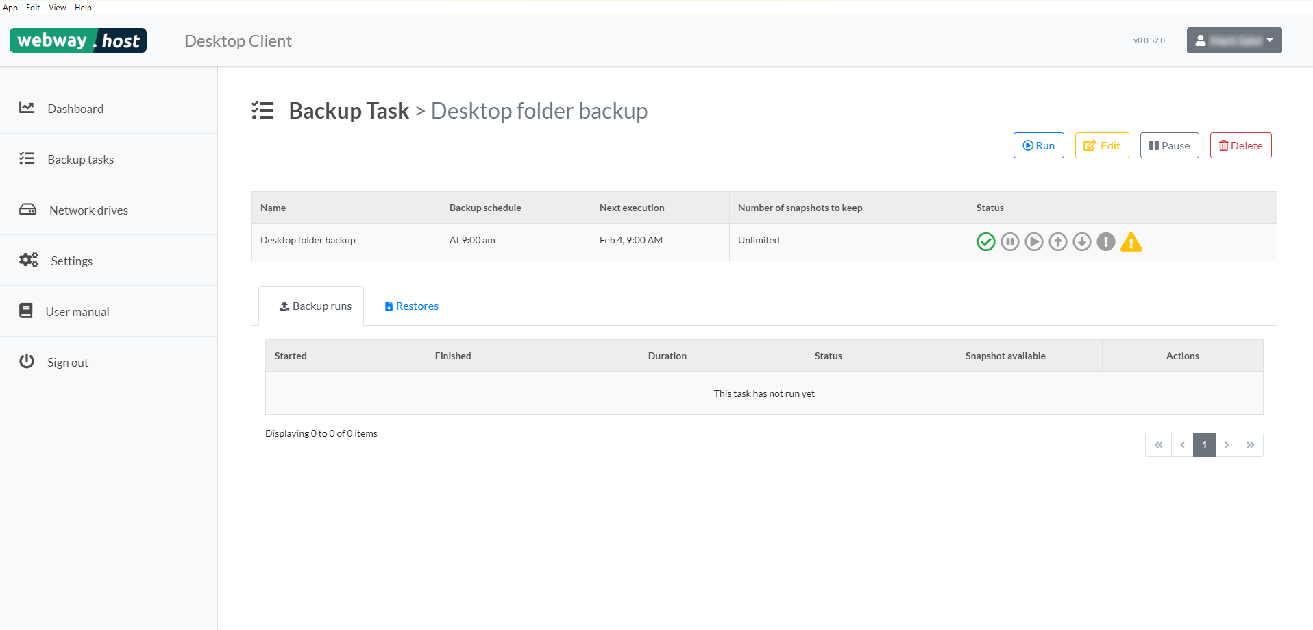 Manage backup task